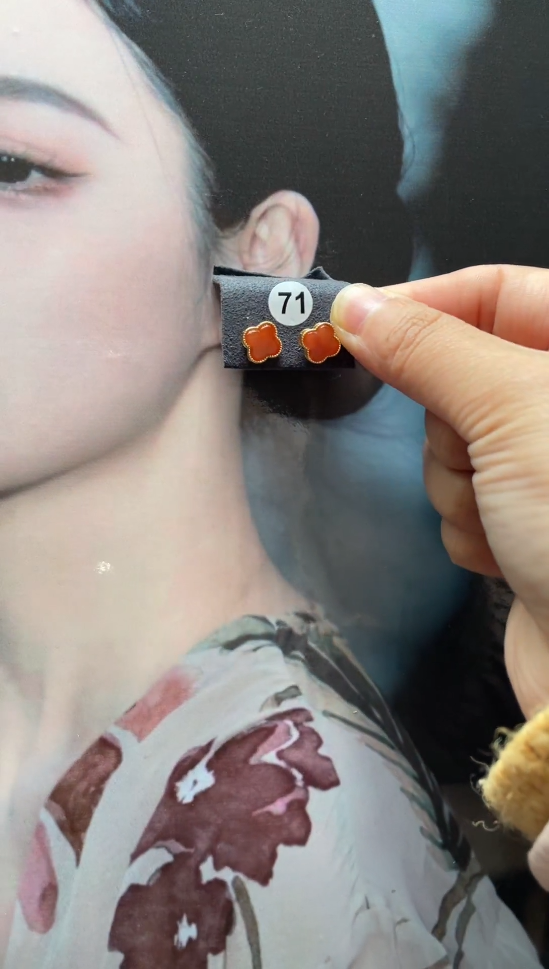 【闪购商品】南红玛瑙耳饰银S925镶嵌0071