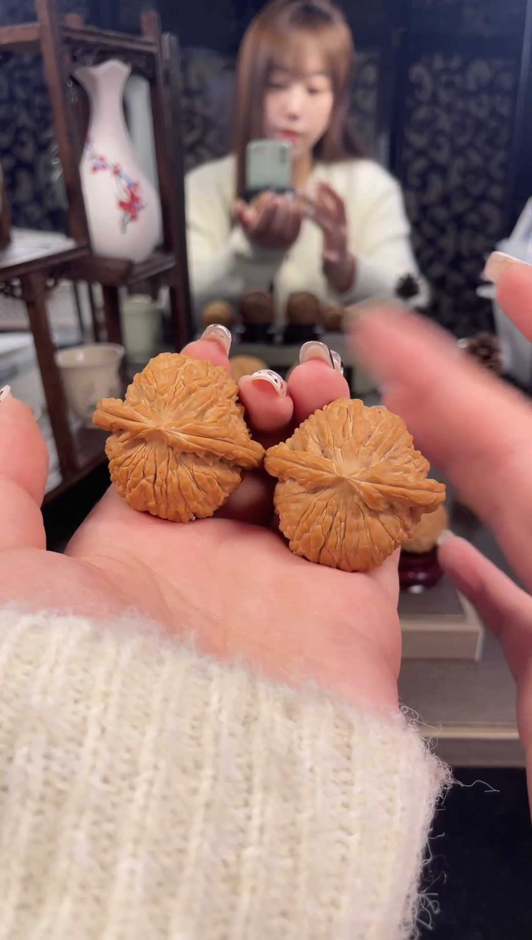 【闪购商品】文玩核桃把件白狮子42尺-12