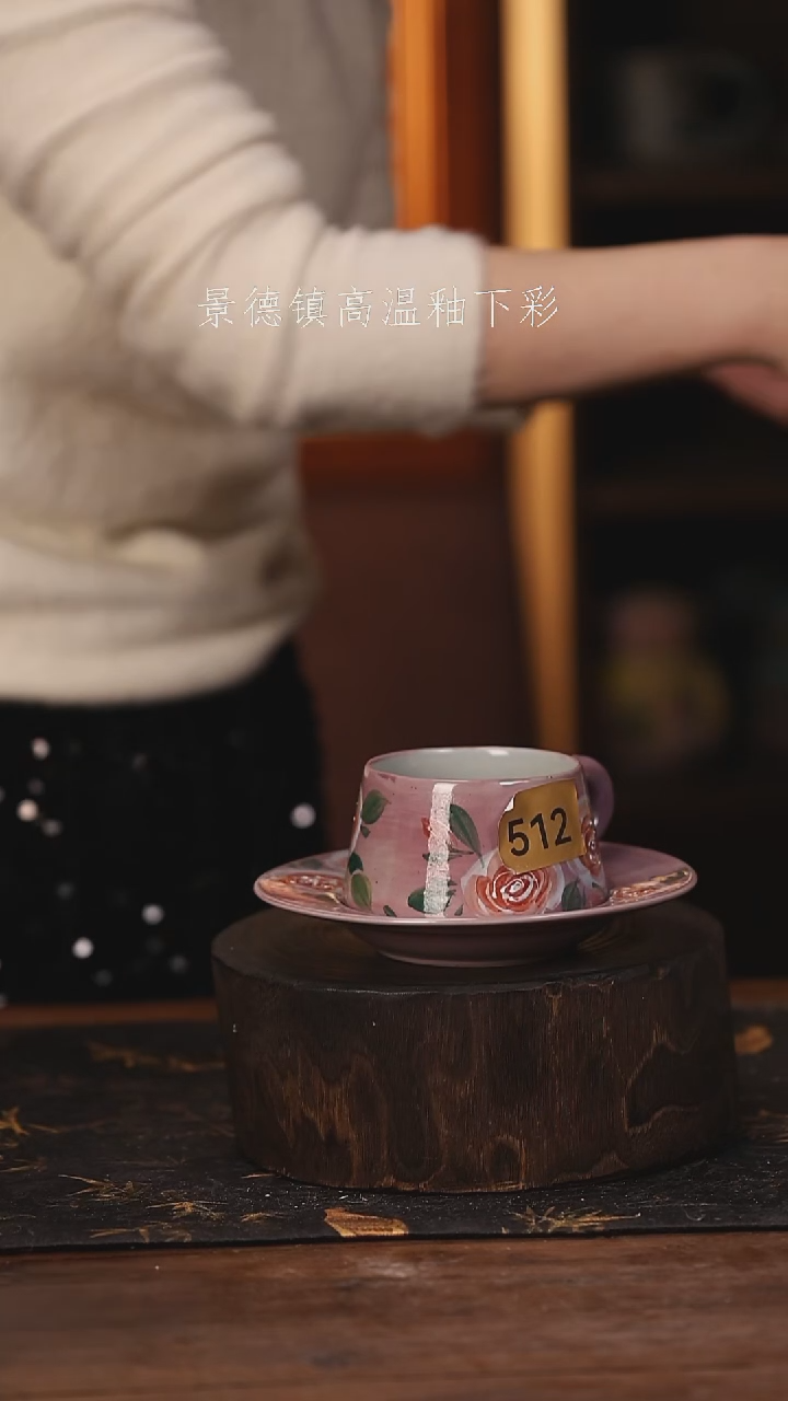 陶瓷 景德镇高温釉下手绘陶瓷@L512@