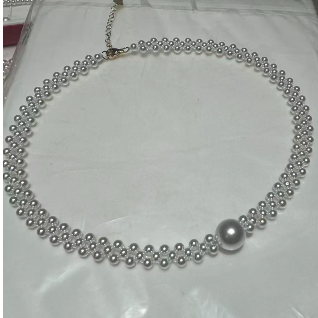 轻奢高级感三层编织小米珠项链