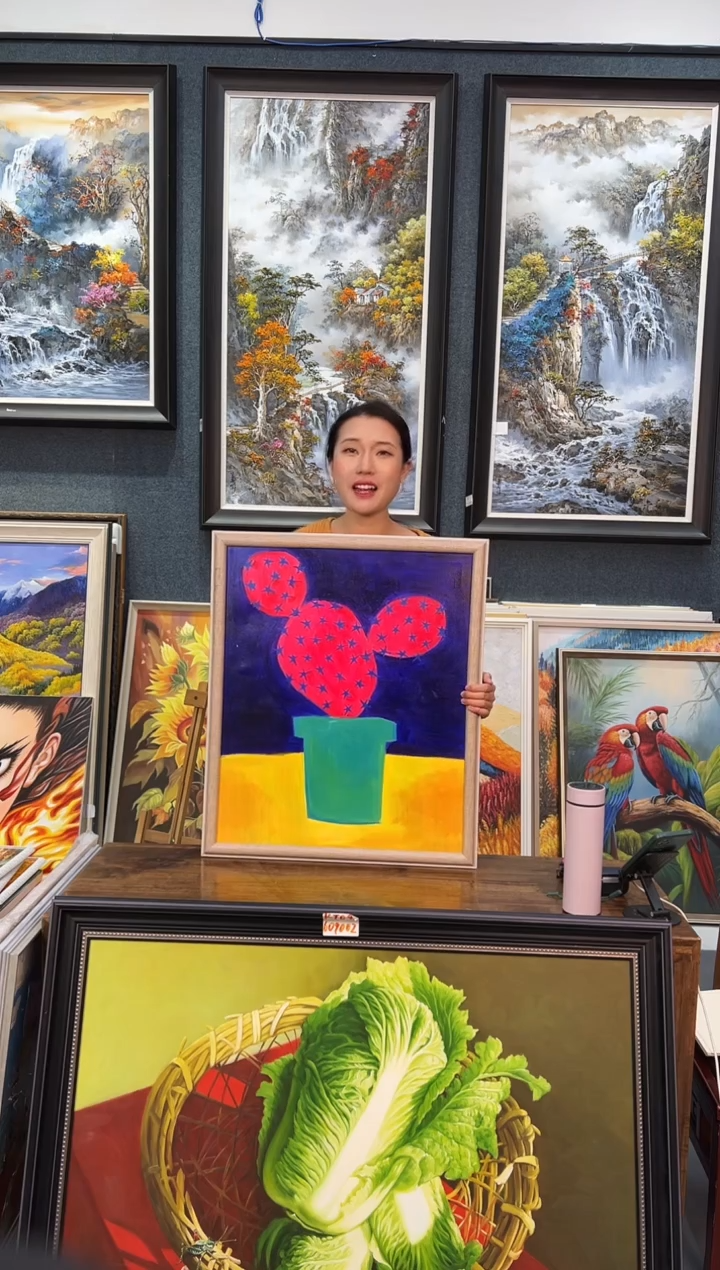【闪购商品】油画8号 50*60 仙人掌-手绘油画