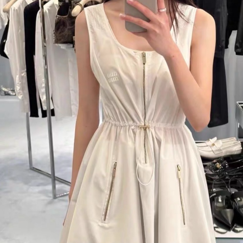 全新未使用 MIU MIU/缪缪 H14195  logo字母徽标连衣裙 38 S码 