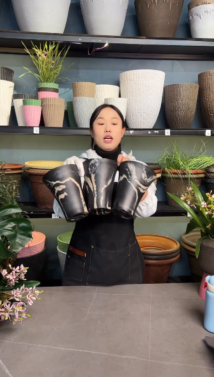 15*18【三只装】16NWG15黑白双色手工花盆