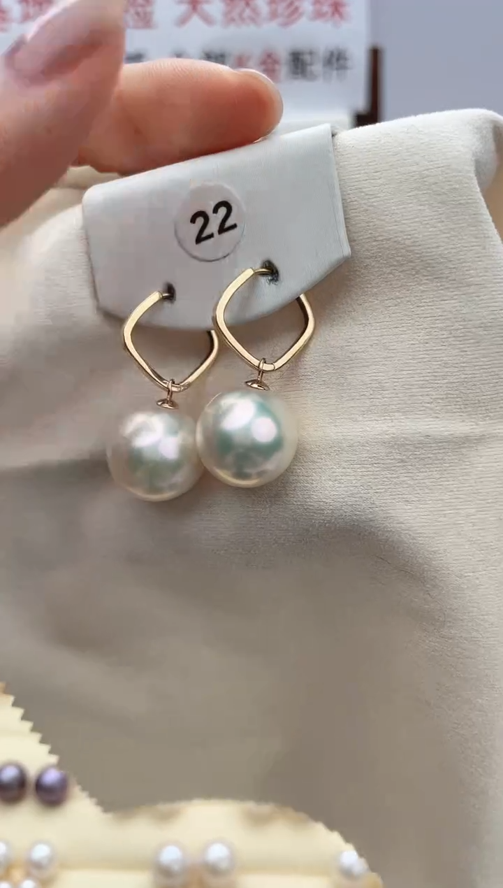 【闪购商品】淡水珍珠耳饰18K金镶嵌1