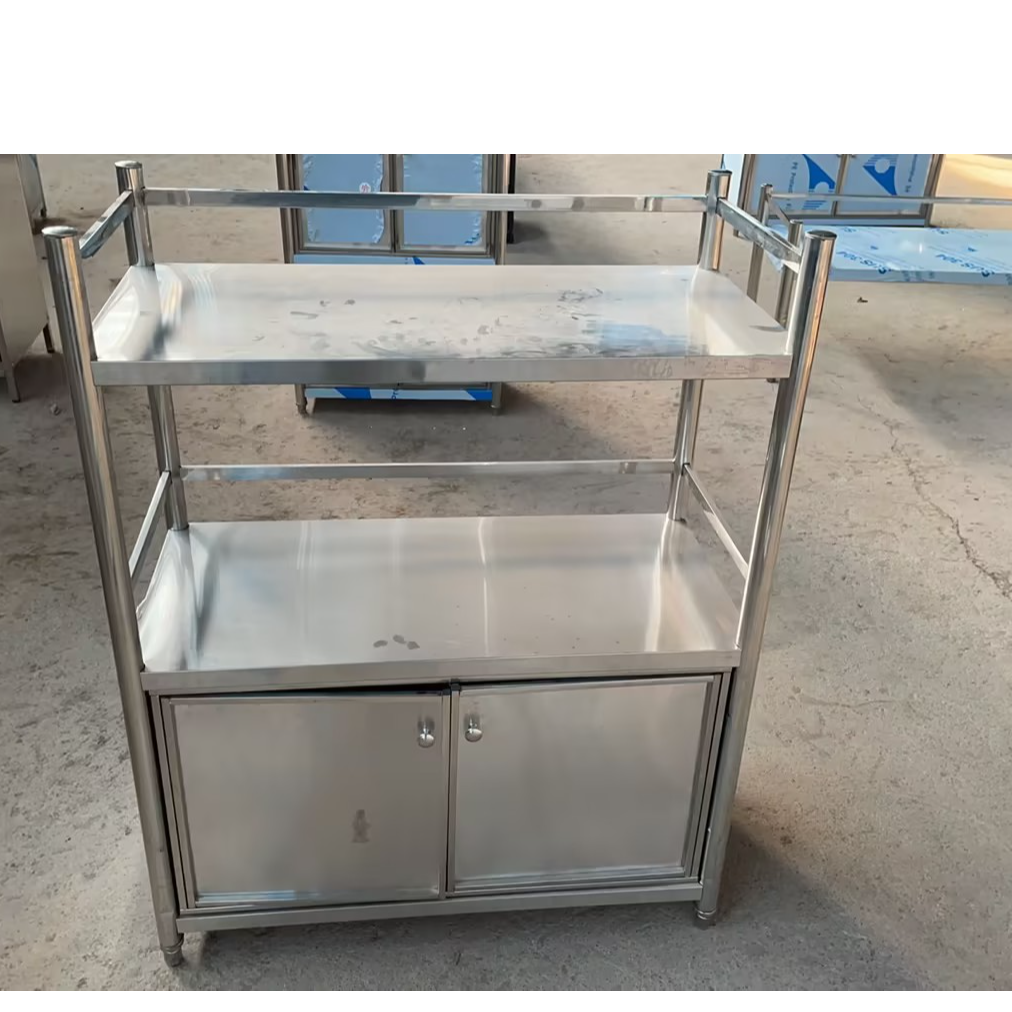 28号瑕疵80*40*100三层1门不锈钢带门置物架 无规格