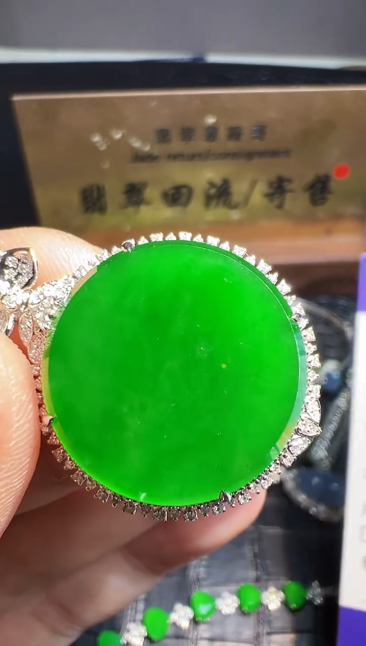 【闪购商品】翡翠颈饰18K金镶嵌翡翠回流