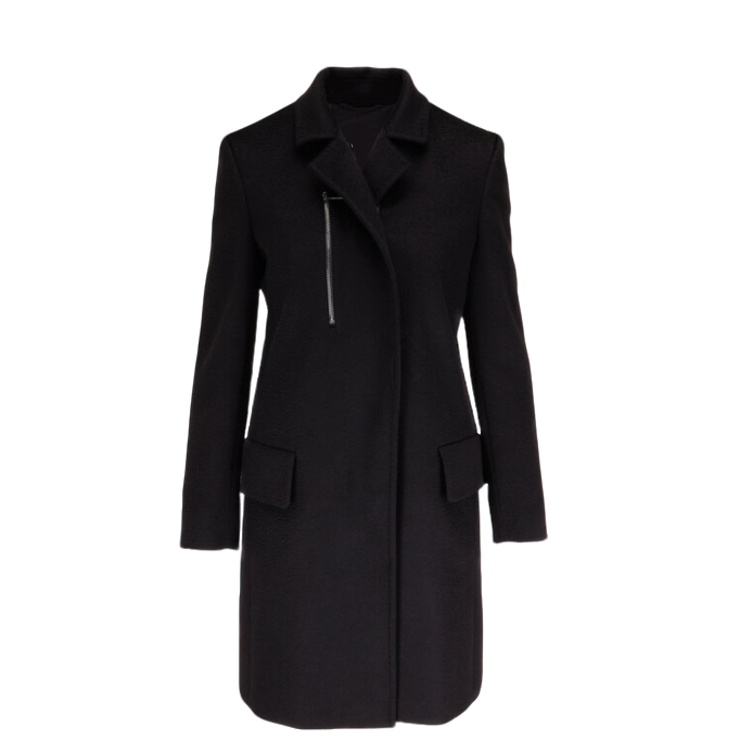 未使用 MaxMara Max Mara 绵羊毛 23ss纯色双排扣大衣 黑色IT36