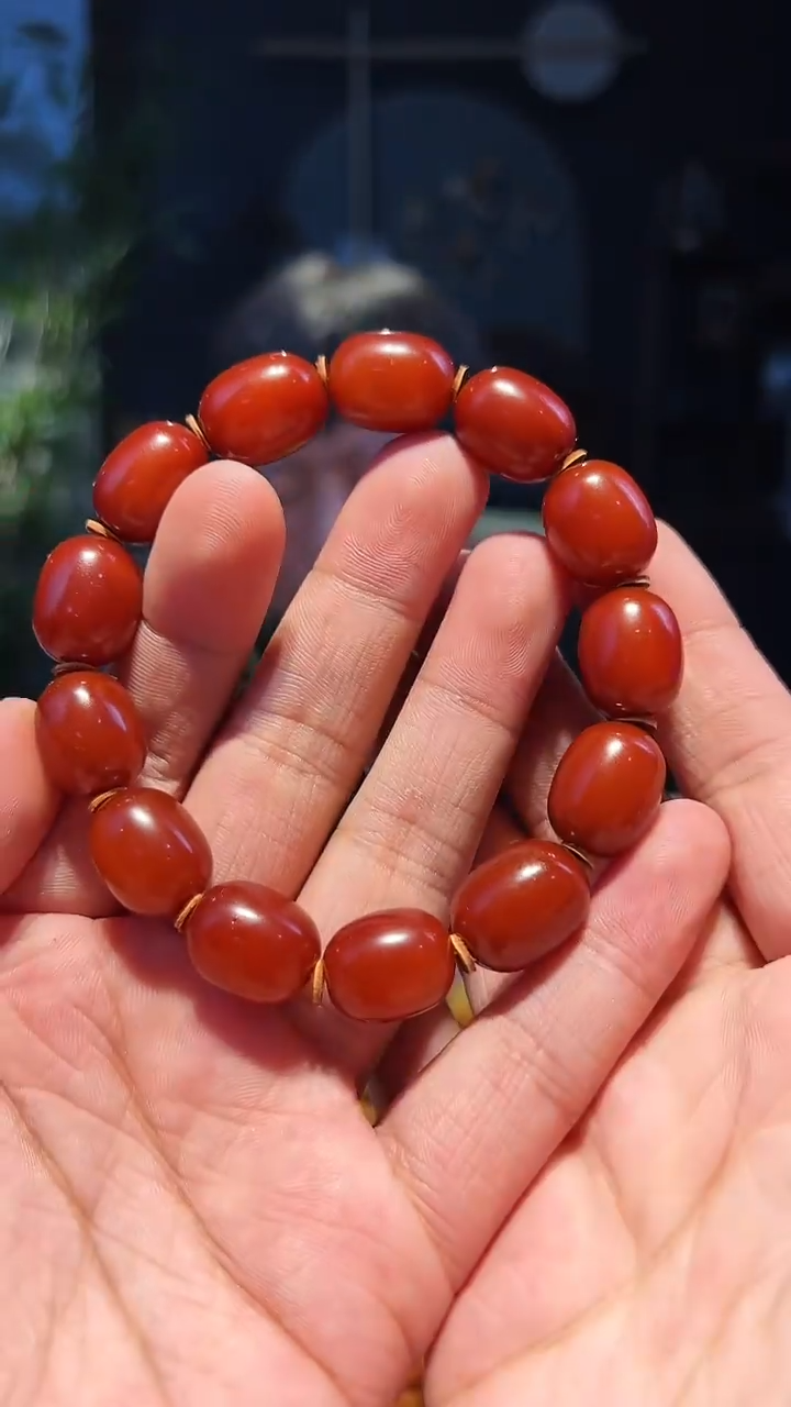 【闪购商品】蜜蜡手串未镶嵌枣红单圈12-13