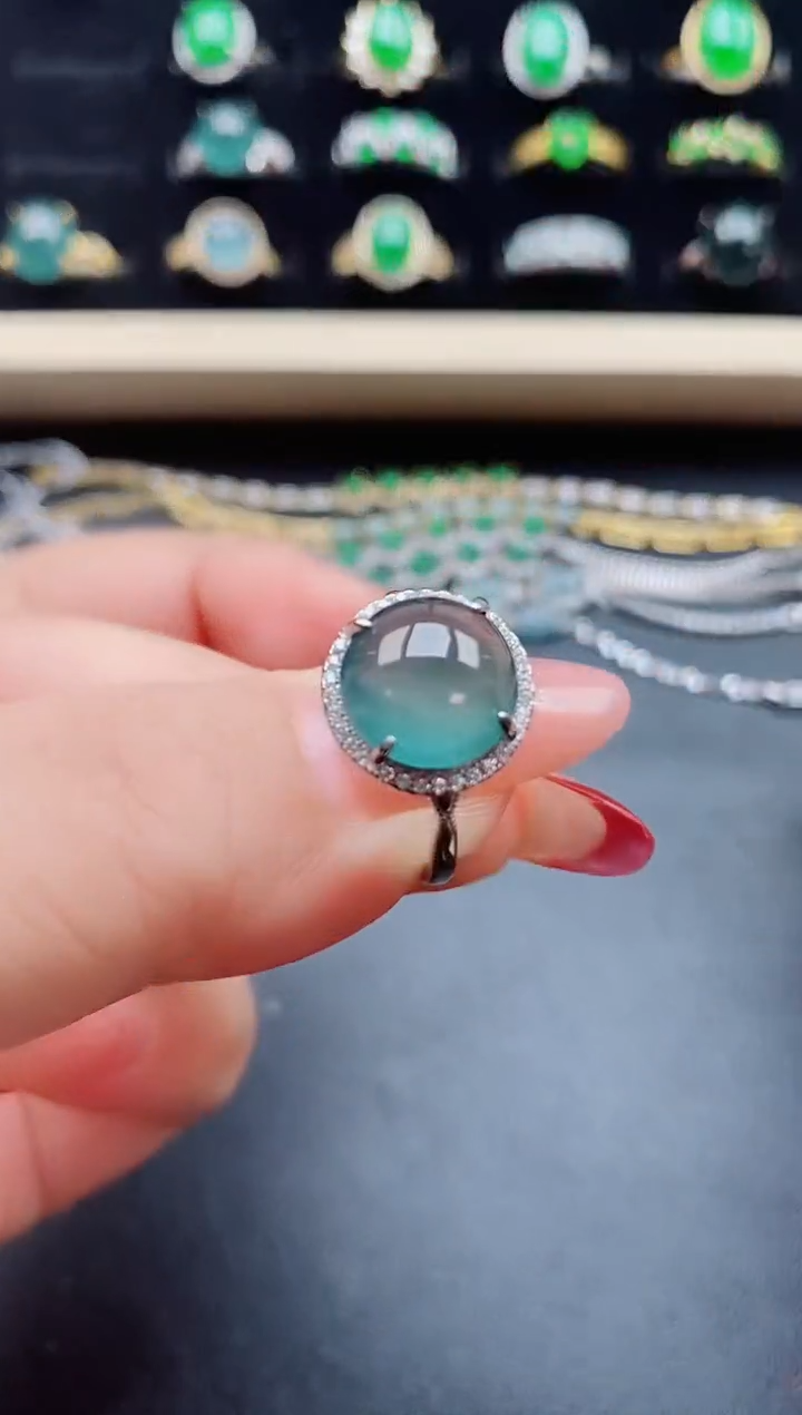 【闪购商品】翡翠戒指银S925镶嵌21321