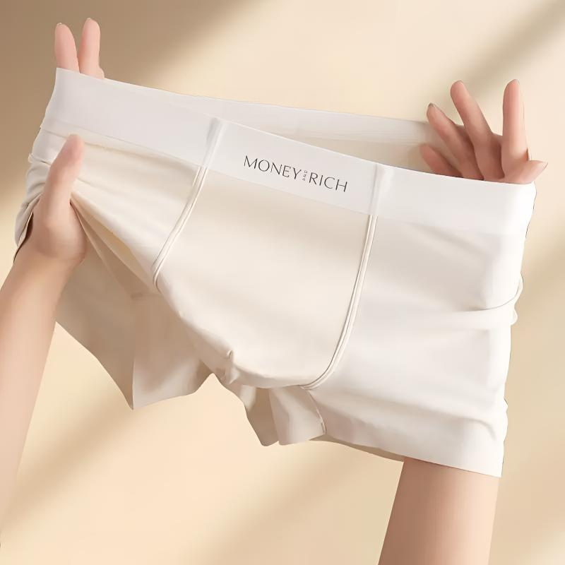 新款无痕冰丝男士内裤夏季薄款舒适平角裤大码透气青年四角短裤衩