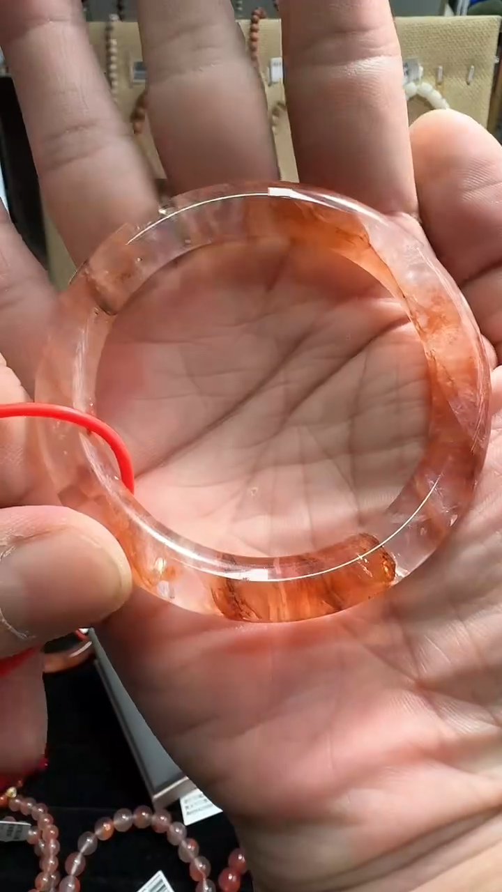 【闪购商品】水晶手镯未镶嵌红胶花宽条圆条手镯53#