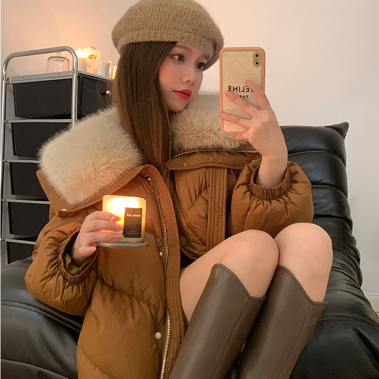 2025新款大毛领新款短款棉服宽松时尚棉衣棉袄冬季外套女