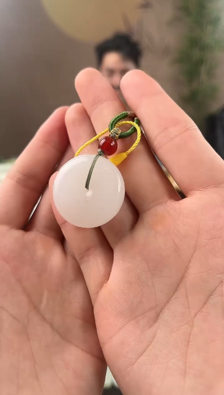 【闪购商品】和田玉平安扣未镶嵌且末天泰白玉平安扣微色差