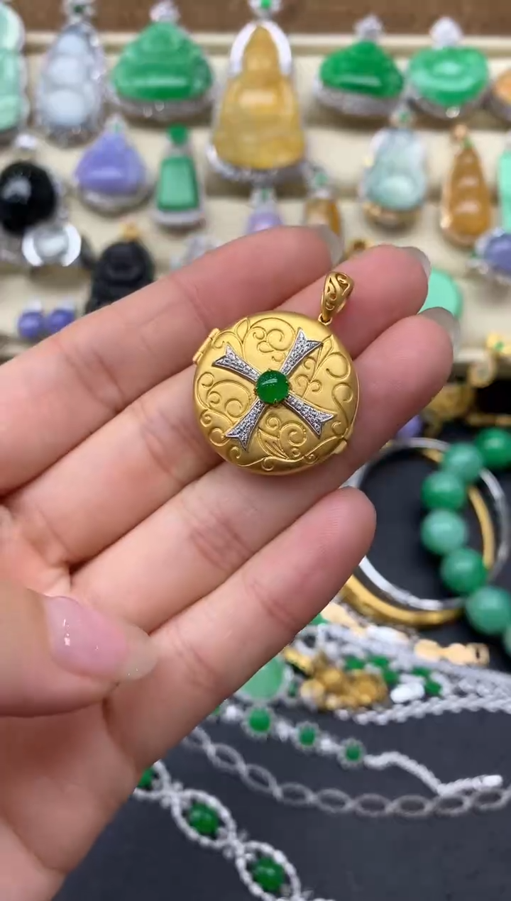 【闪购商品】翡翠颈饰18K金镶嵌450-中国好珍宝