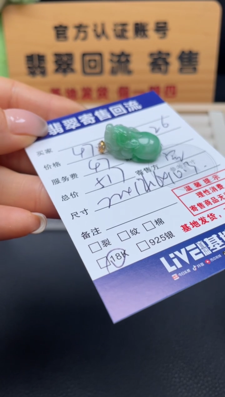 颈饰18K金镶嵌翡翠10152605