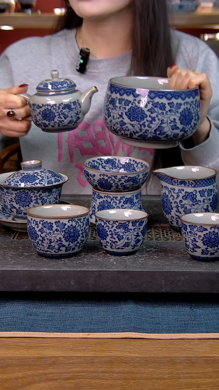 简装家用款8件套 老陶泥开片纹陶瓷茶具