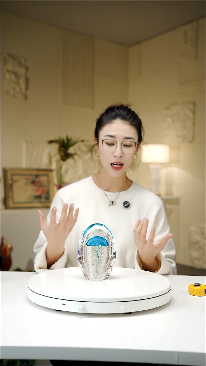 手工艺品琉璃蓝色水母摆件87号