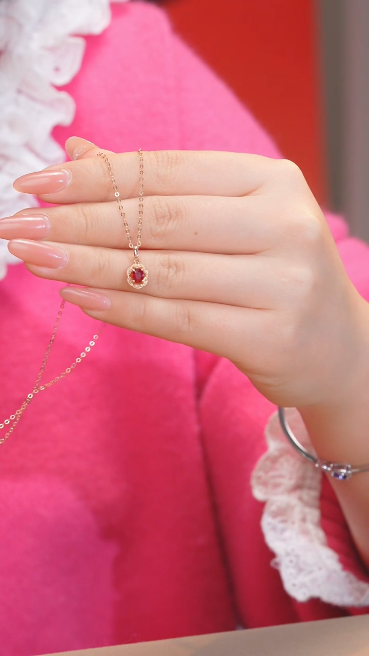 【闪购商品】红宝石项链18K金镶嵌（0.4ct）@@U8225