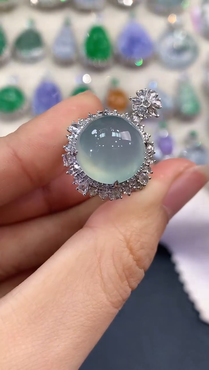 【闪购商品】翡翠戒指18K金镶嵌B224  