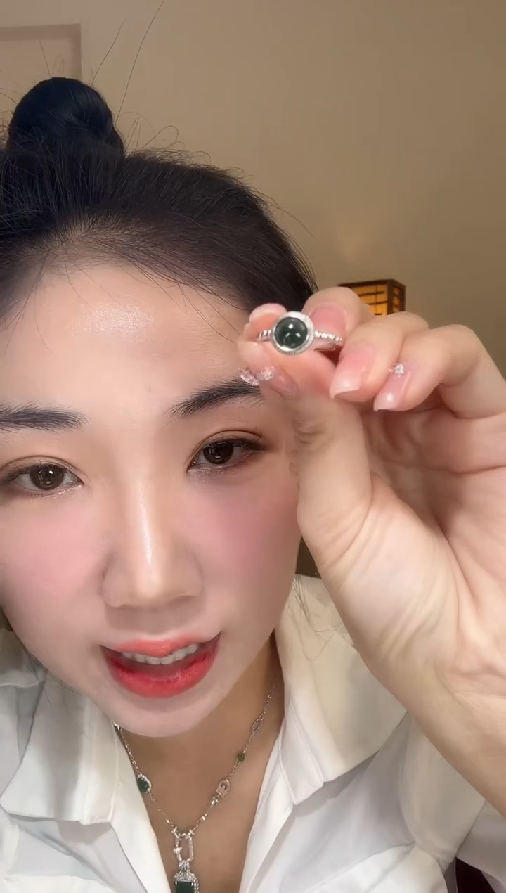 无925银湖水蓝戒指