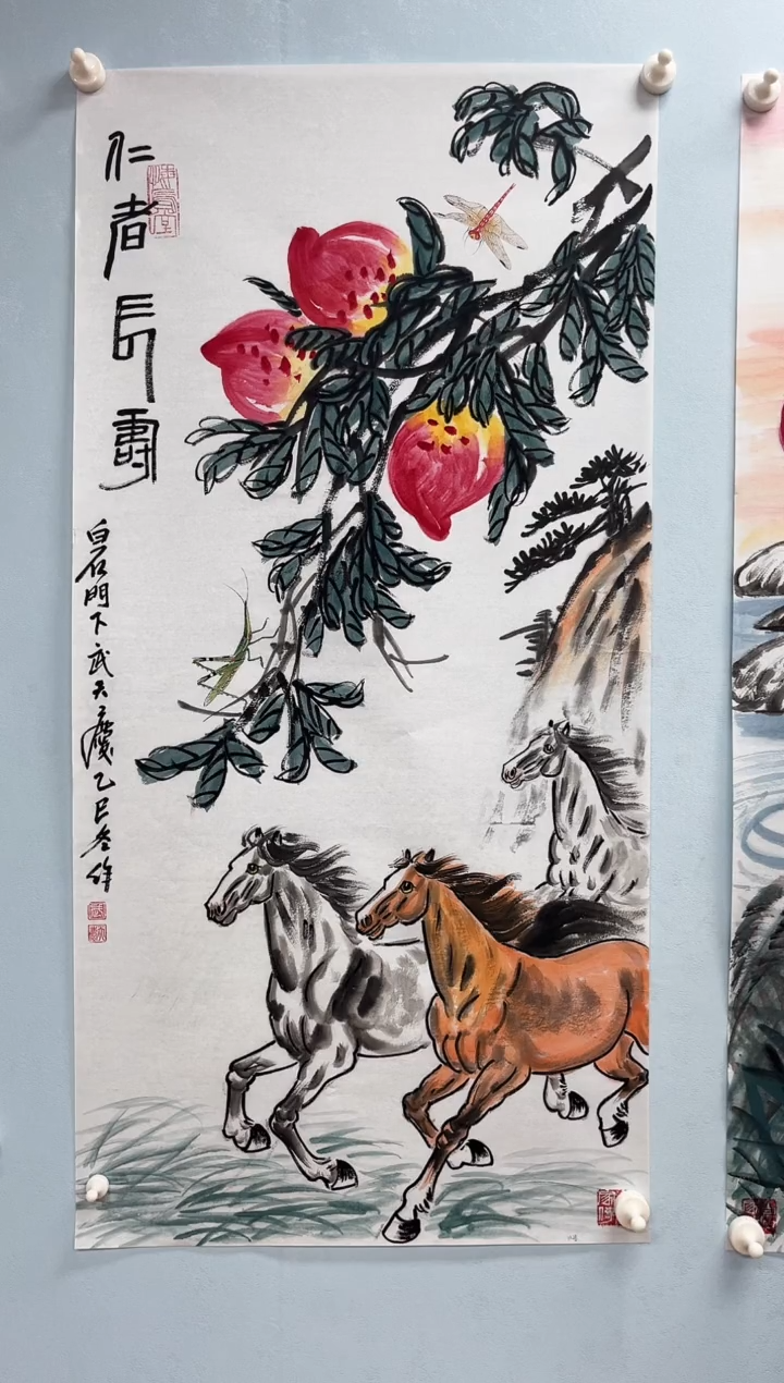 国画武天庆老师仁者长寿
