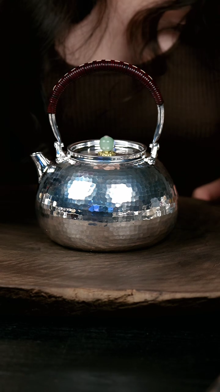 【闪购商品】手工锤纹银烧水壶