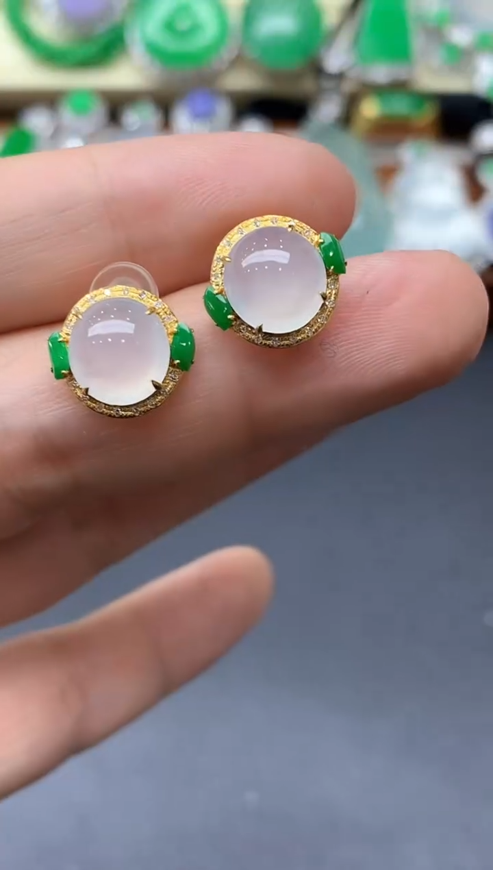 颈饰18K金镶嵌翡翠191-中国好珍宝