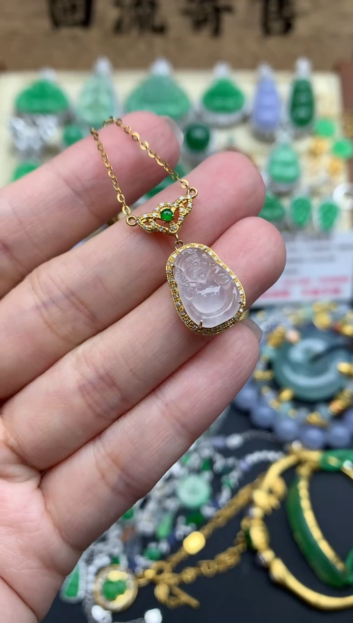 【闪购商品】翡翠颈饰18K金镶嵌418-中国好珍宝