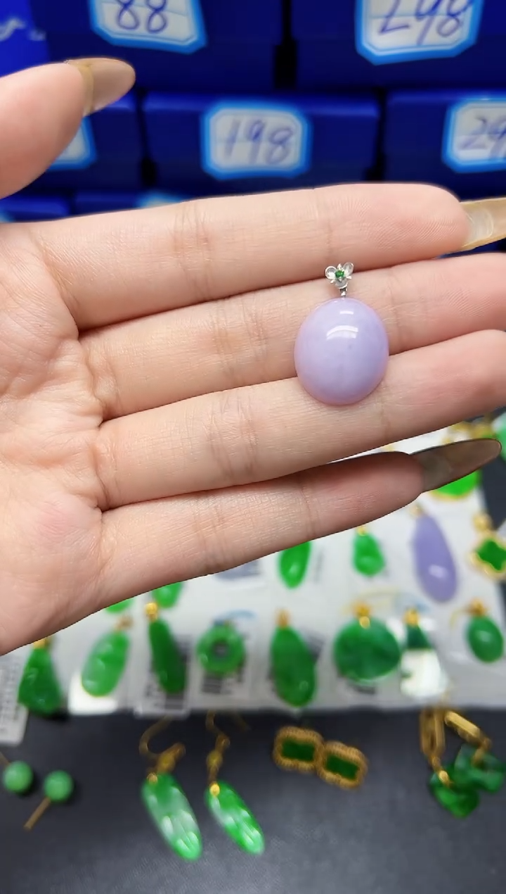 【闪购商品】翡翠颈饰18K金镶嵌Y缅料A货/支持复检/一件