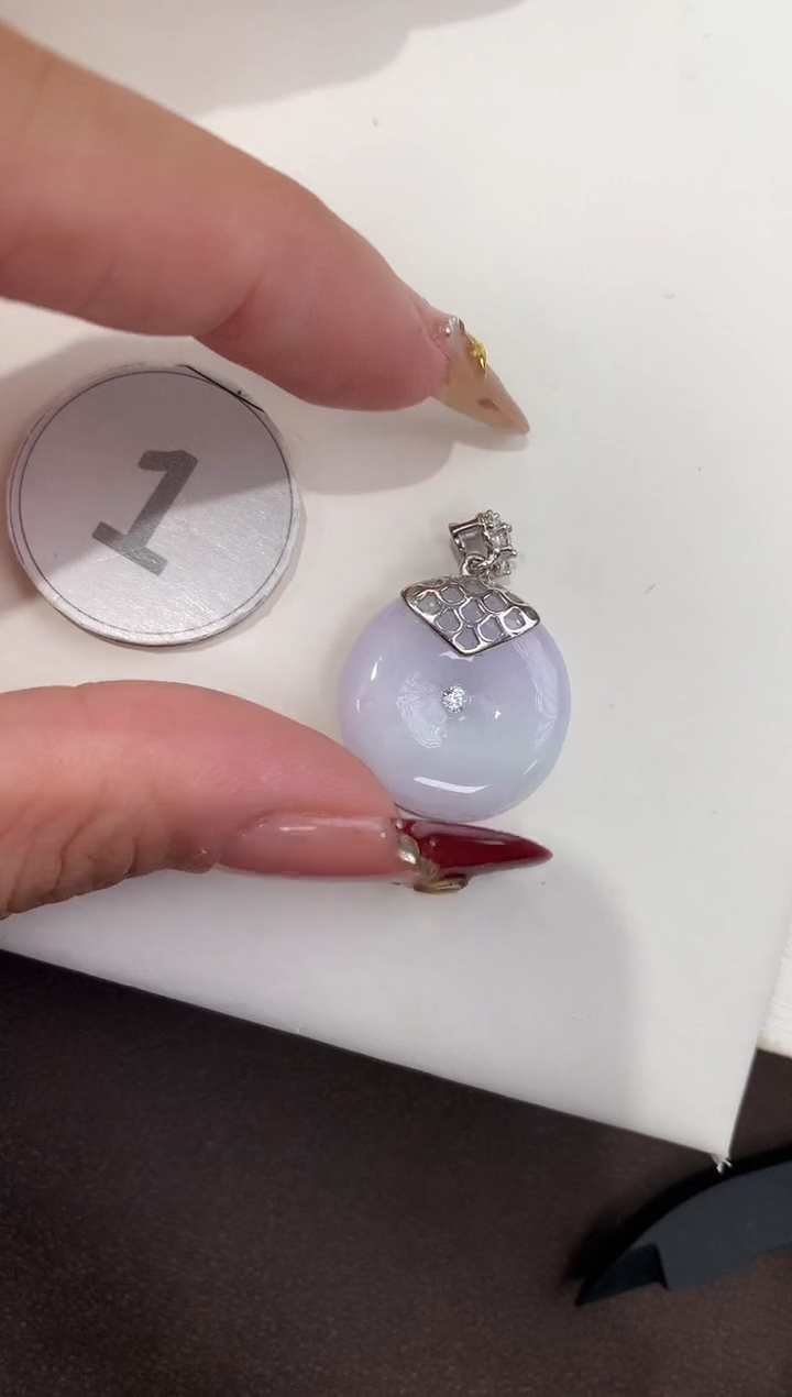 颈饰银S925镶嵌翡翠天然缅甸a货翡翠