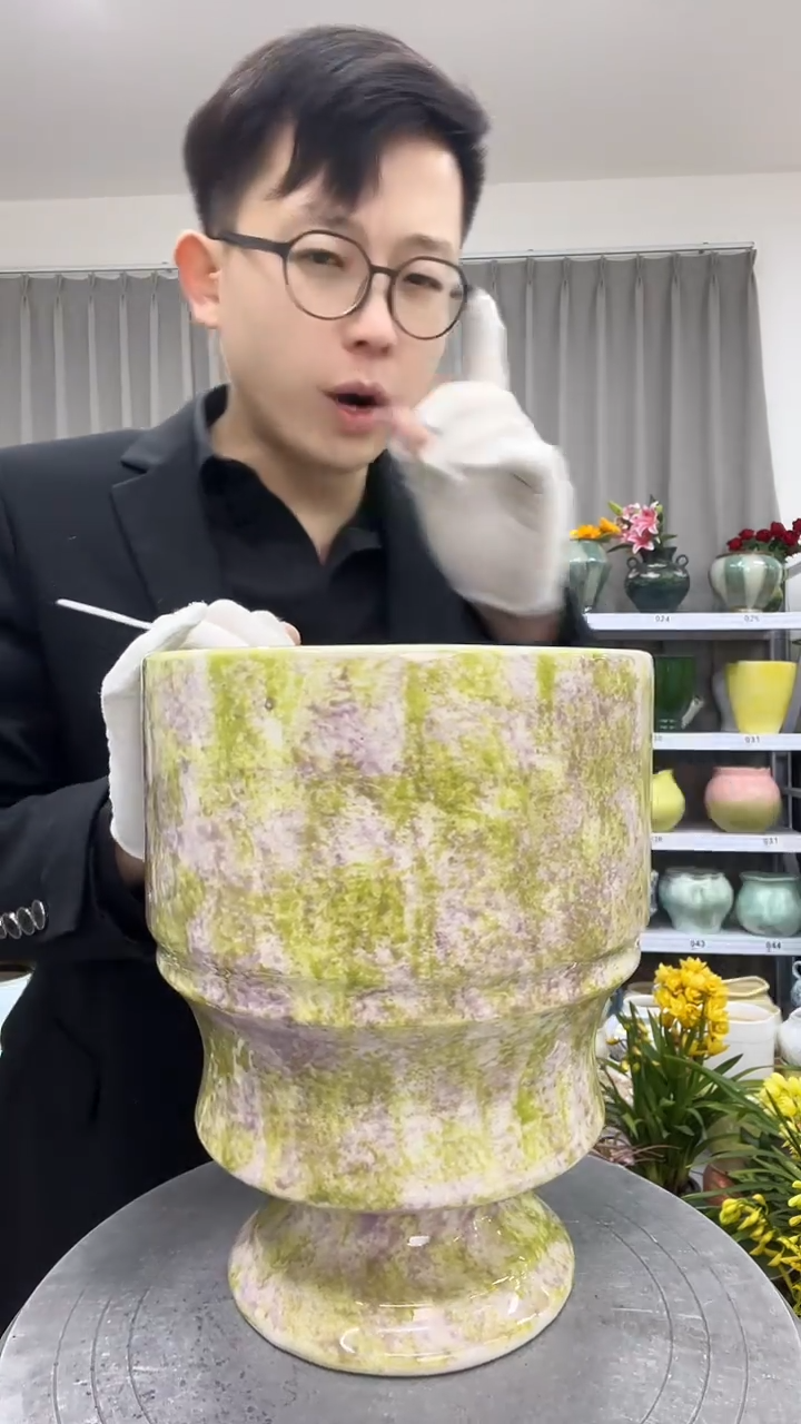 12.3陶瓷花盆直播链接高.  25    口18