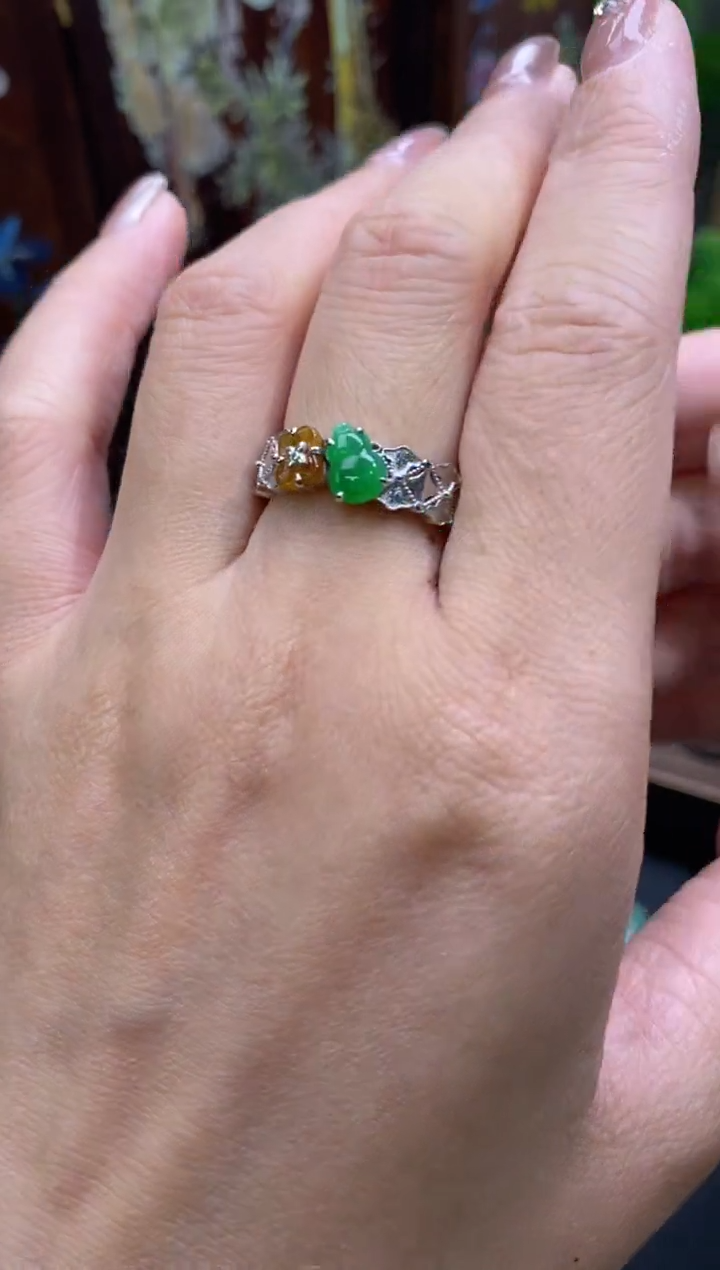 颈饰银S925镶嵌翡翠净货14713