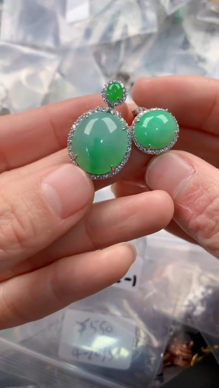 银S925镶嵌戒指翡翠666   5