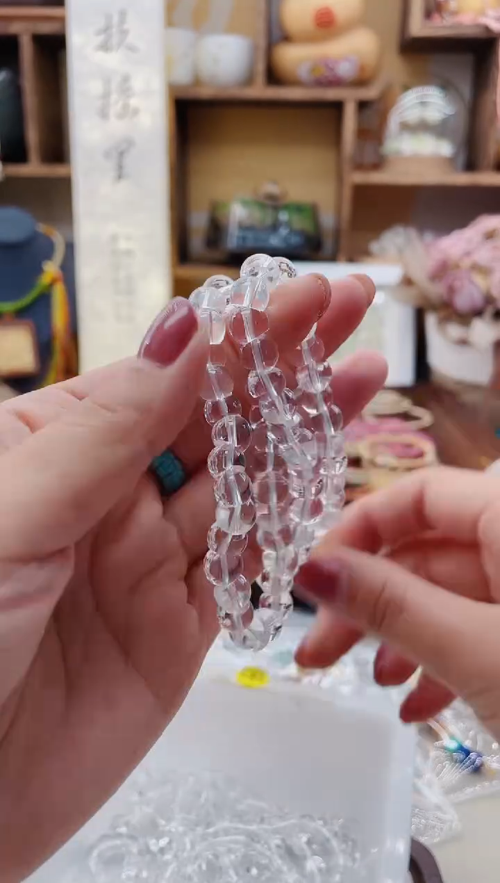 【闪购商品】水晶手链未镶嵌R181白水大肠单圈8