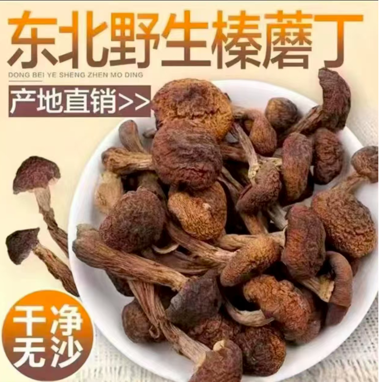 东北纯特产野生鲜嫩爽口榛蘑包邮罗大美