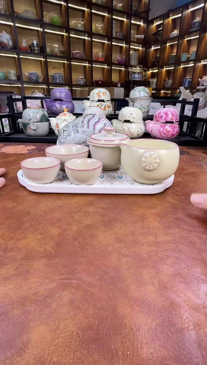 .古道源猪油冻旅行+金银错茶盘