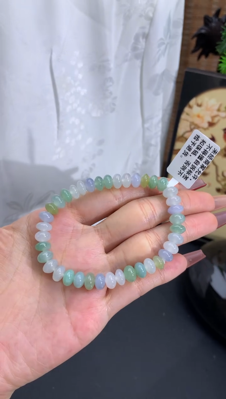 【闪购商品】翡翠手链未镶嵌卡7.5mm