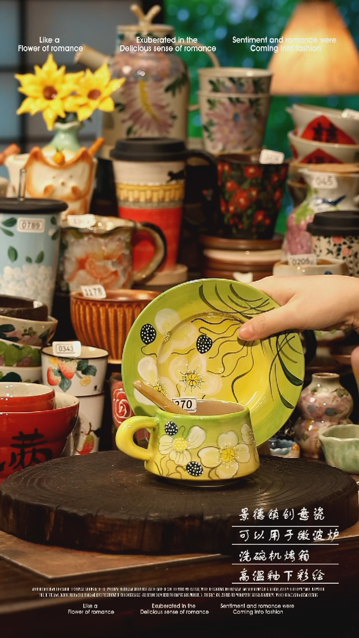 陶瓷景德镇高温釉下彩手工手绘款式