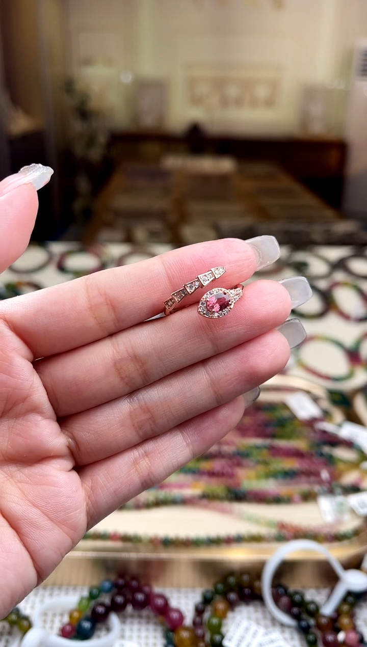 【闪购商品】碧玺/银S925镶嵌碧玺戒指多样性发货