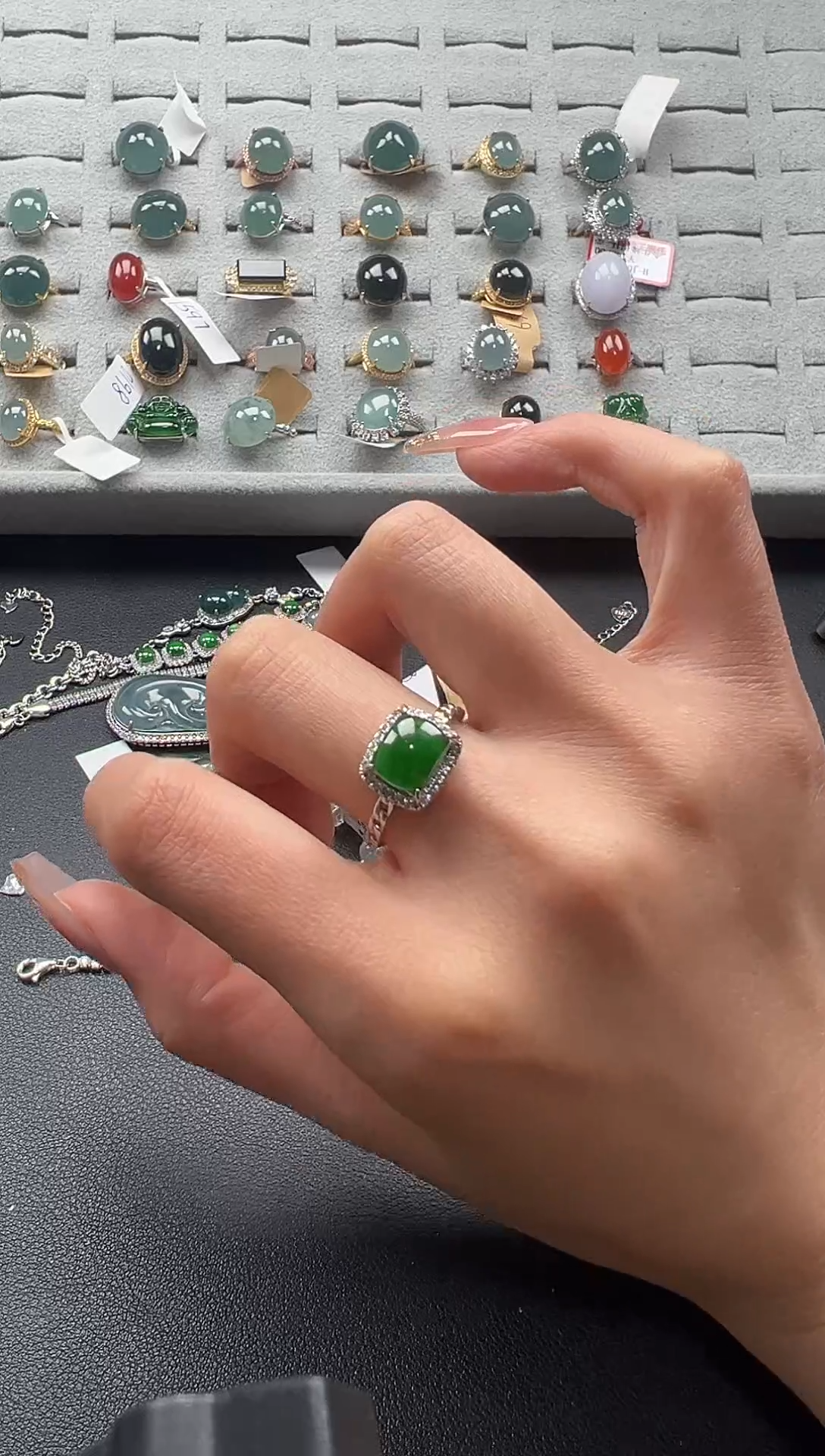 【闪购商品】翡翠戒指银S925镶嵌4654654