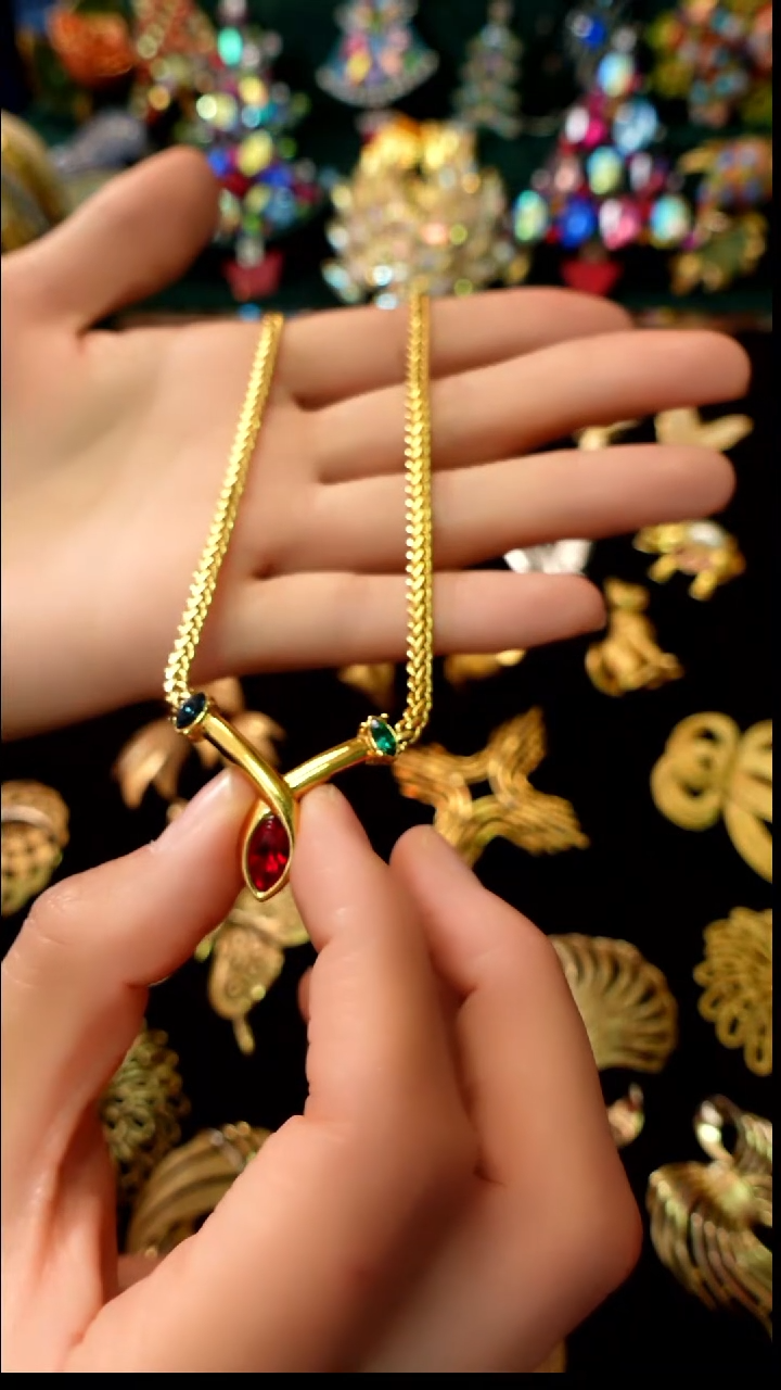 纯铜花岗石纯铜锡合金半****落项链