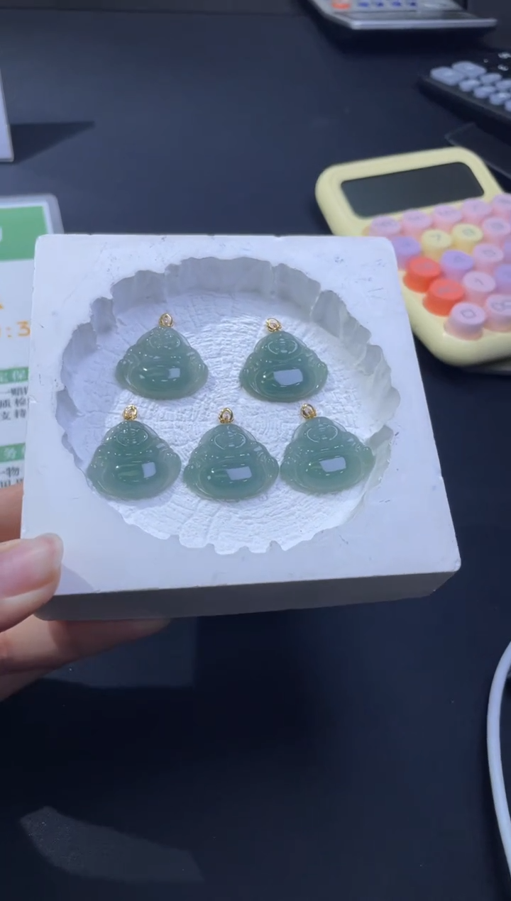 【闪购商品】翡翠吊坠(不含链)18K金镶嵌W001-XJGJ25多样性发一