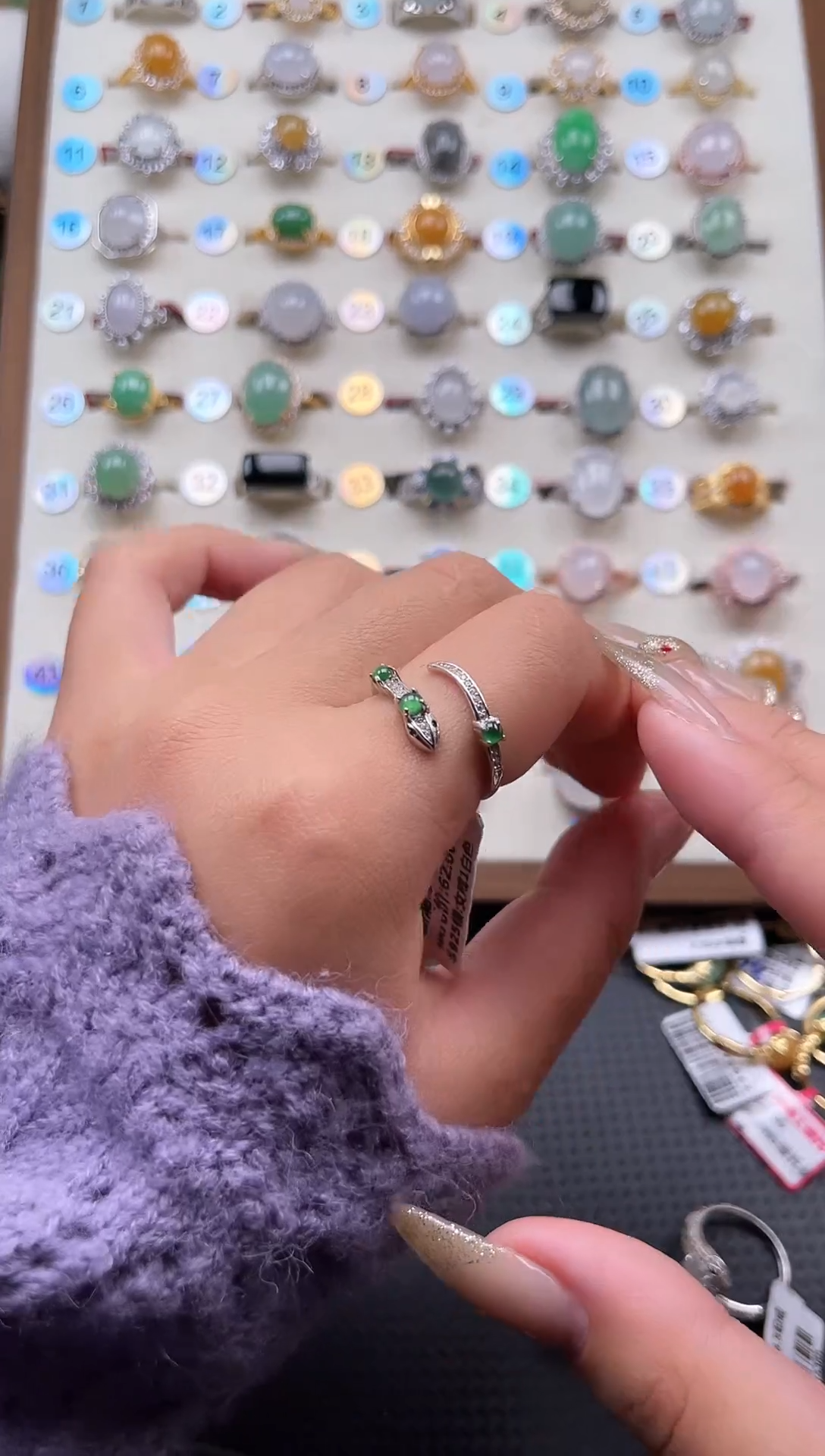 【闪购商品】翡翠戒指银S925镶嵌天然A货翡翠戒指