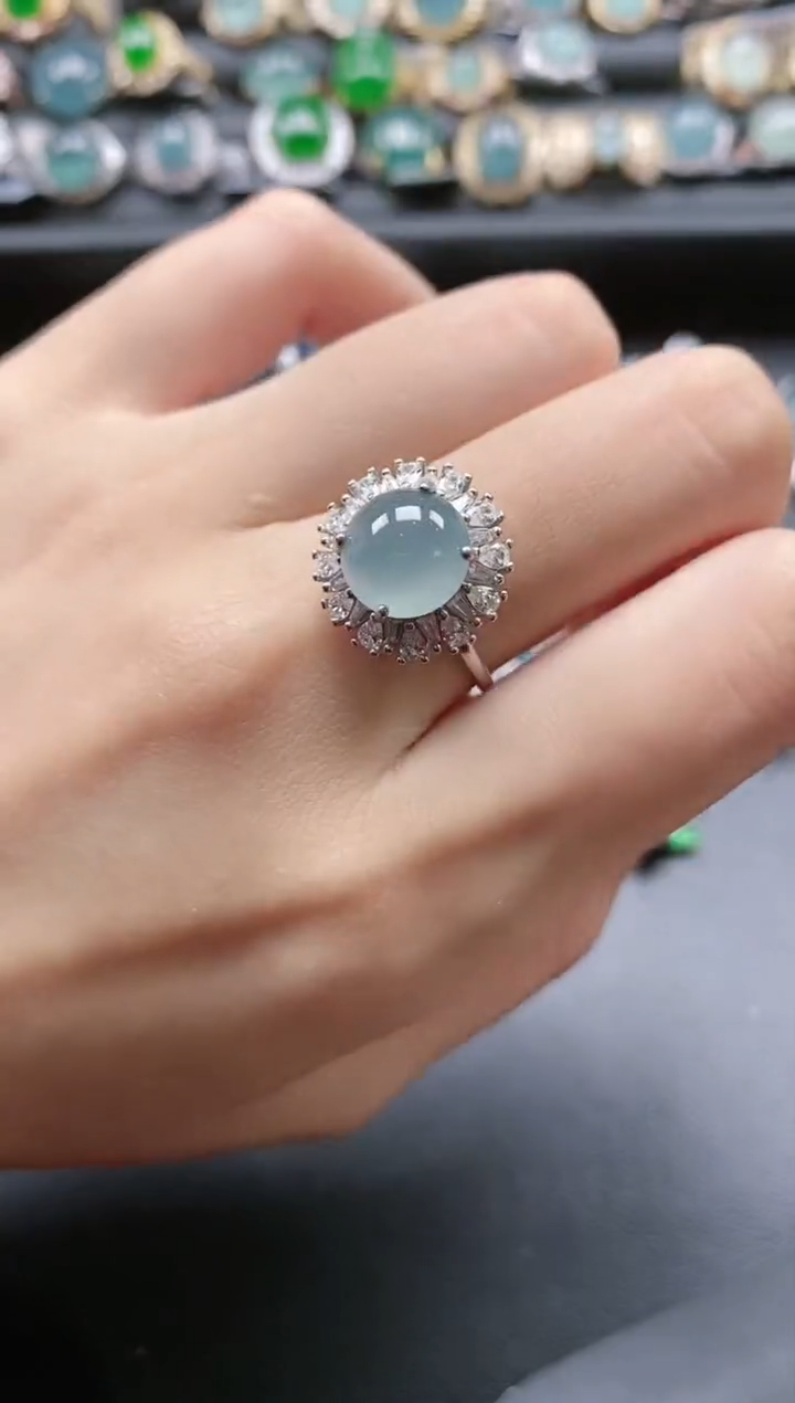 【闪购商品】翡翠戒指银S925镶嵌51511