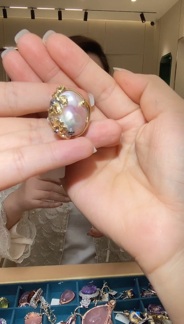 【闪购商品】淡水珍珠戒指银S925镶嵌062