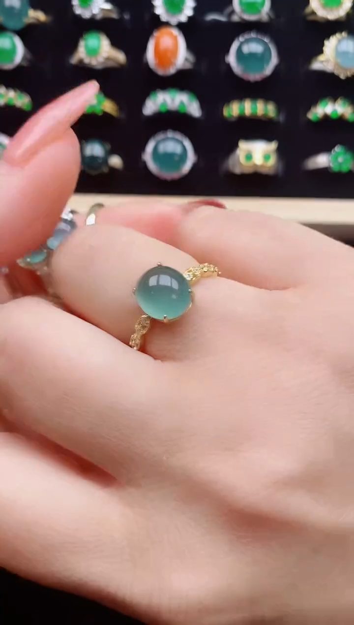 【闪购商品】翡翠戒指银S925镶嵌3211