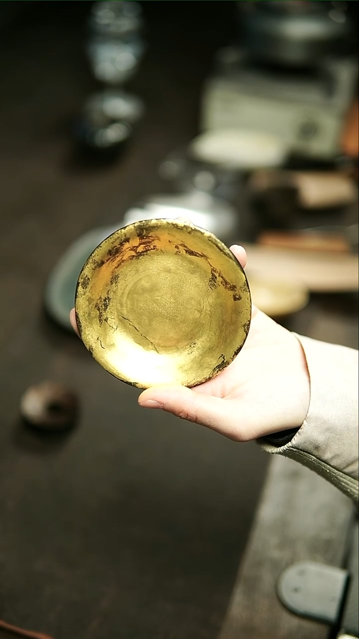 【闪购商品】淞脱胎大漆金箔杯托