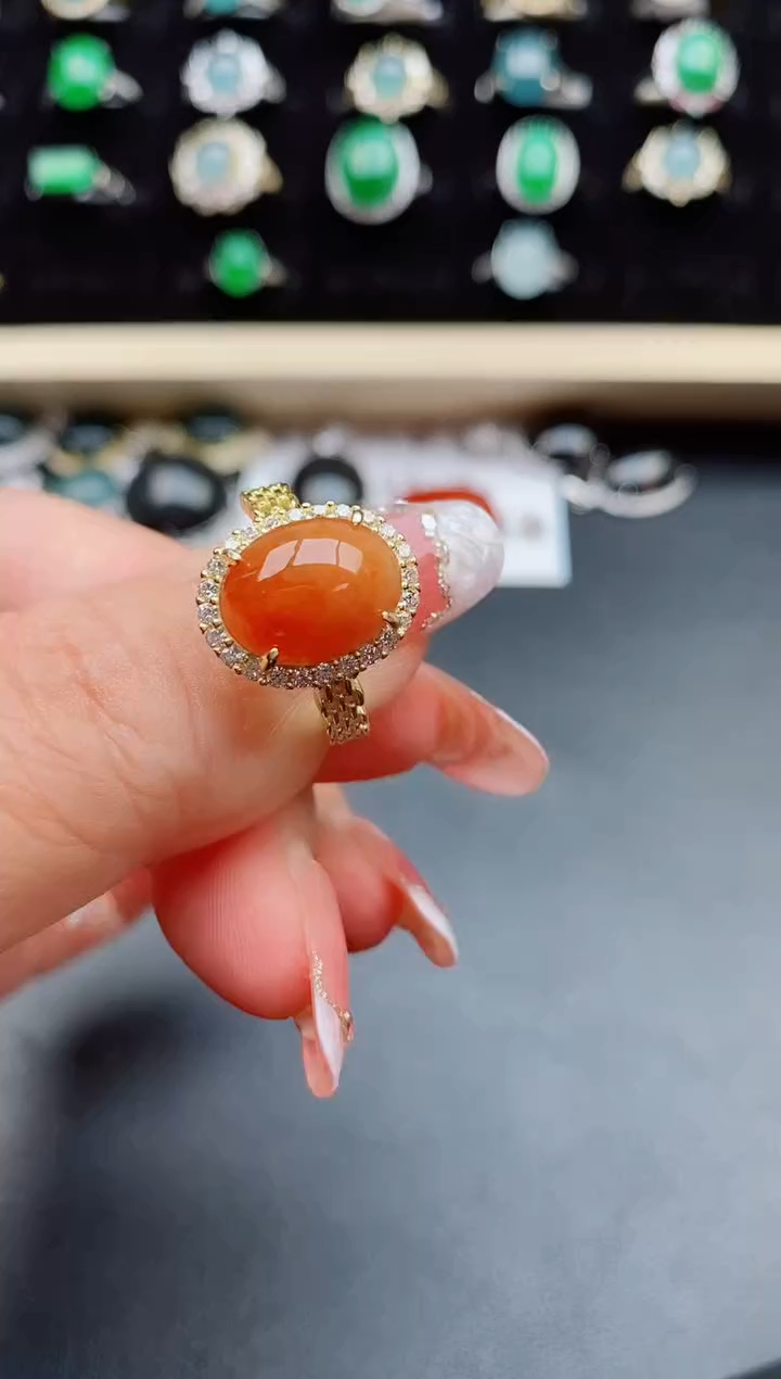 【闪购商品】翡翠戒指银S925镶嵌5080580