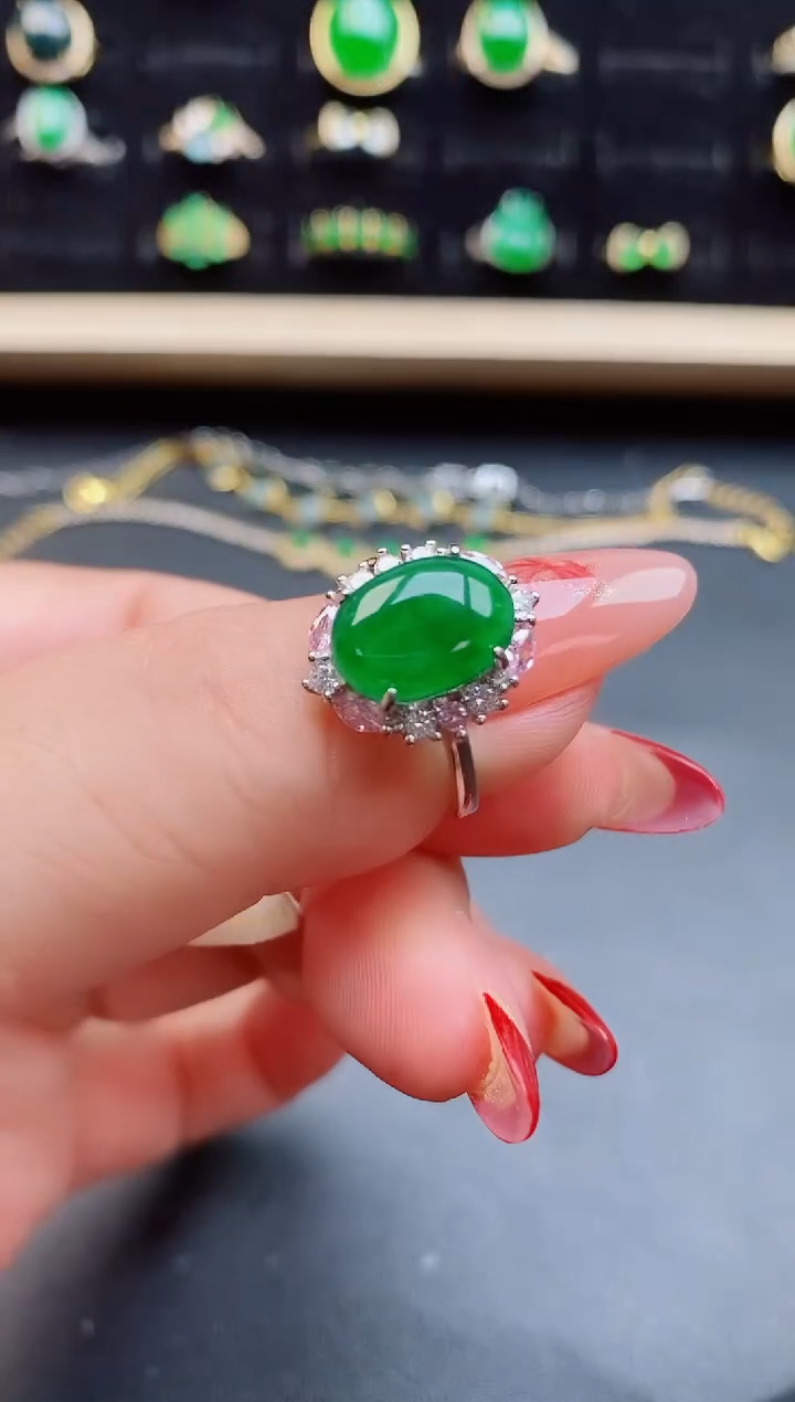 【闪购商品】翡翠戒指银S925镶嵌5080550