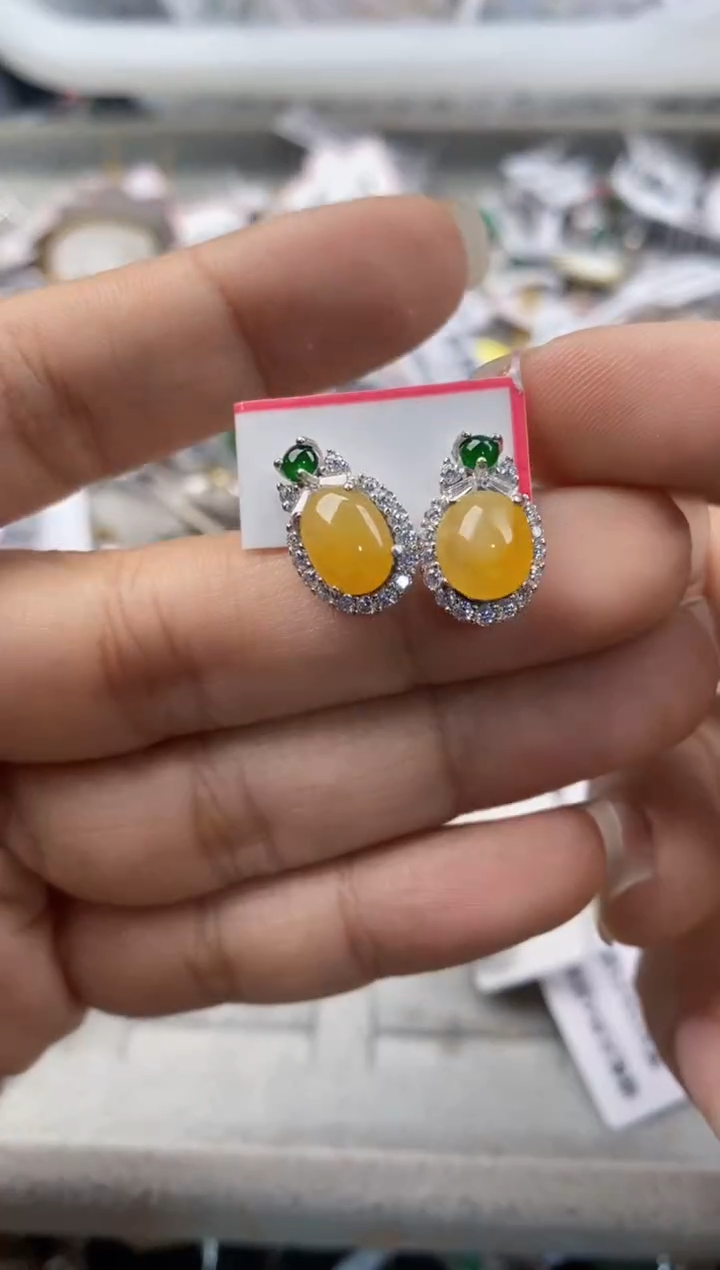 银S925镶嵌戒指翡翠555---7